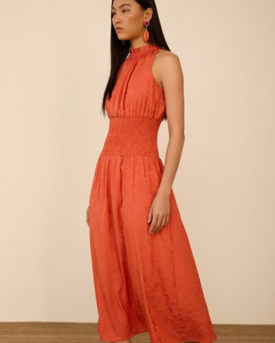 Meisie Μακρύ φόρεμα ζακάρ Anerio