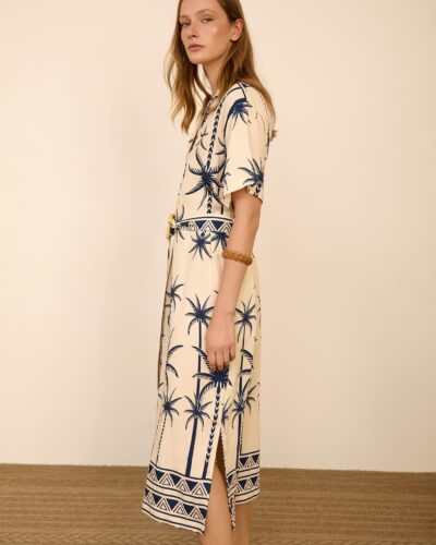 Meisie Μίντι Φόρεμα με print φοίνικες Anerio