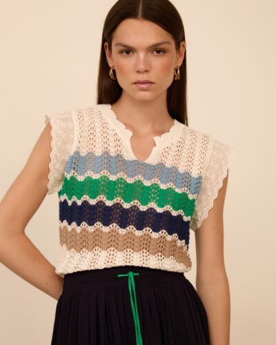 Meisie Πλεκτό Τοπ με δαντέλα Anerio
