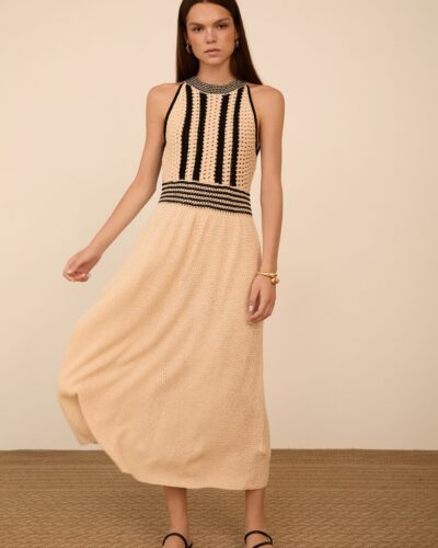 Meisie Δίχρωμο πλεκτό Φόρεμα Anerio