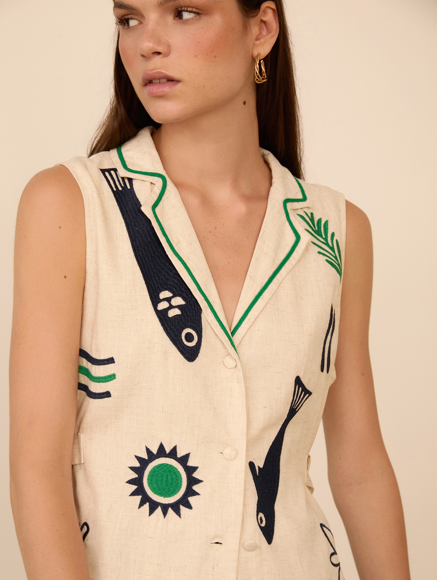 Meisie Γιλέκο με κέντημα "La Mer" - Image 2