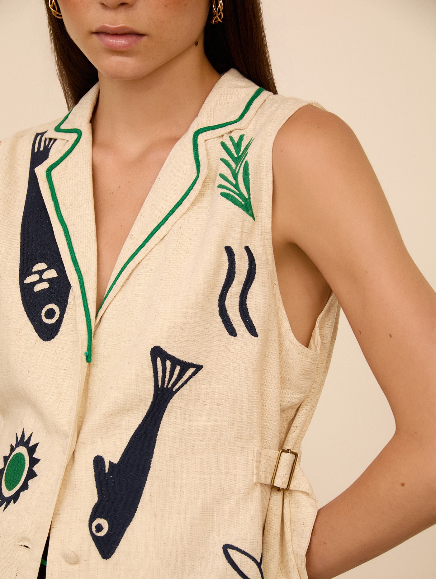 Meisie Γιλέκο με κέντημα "La Mer" - Image 4