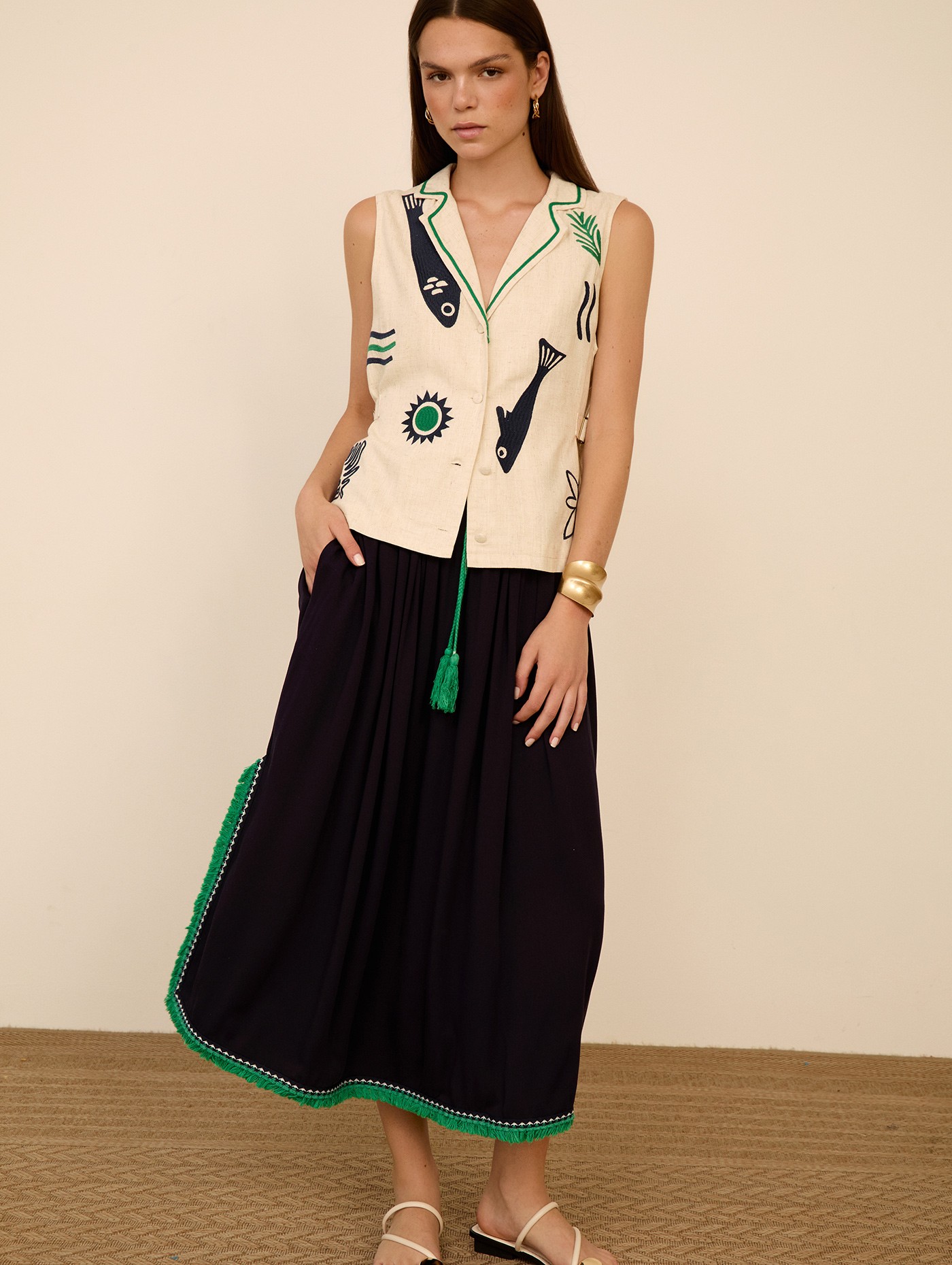 Meisie Γιλέκο με κέντημα "La Mer" - Image 7