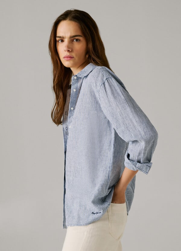 Pepe Jeans Πουκάμισο BERNANY με γαλάζια ρίγα PL3051395 - Image 3