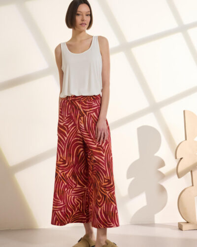 Namaste ZELINE Παντελόνι εμπριμέ τύπου ζιμ κιλότ Anerio