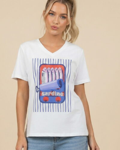 Dejavu Unitee Κοντομανικη μπλούζα με τύπωμα Sardine Anerio