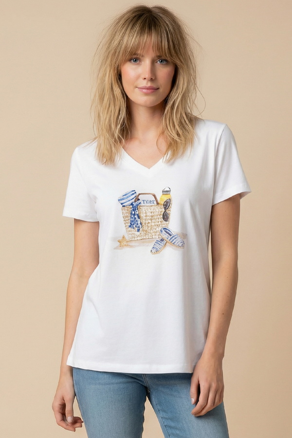 Dejavu Unitee v-neck καλοκαιρινό t-shirt Anerio