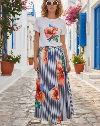 Dejavu Unitee T-shirt με στάμπα λουλούδι Anerio