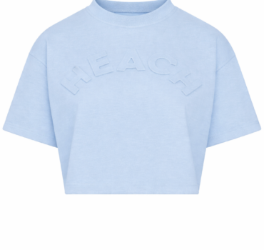 Silvian Heach Κοντομάνικη Crop Μπλούζα Bregomi με ανάγλυφο λογότυπο Μπλε Anerio