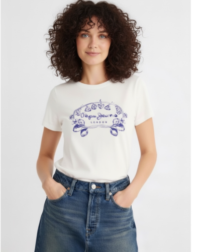 Pepe Jeans μπλούζα με μπλέ λεπτομέρειες MARENA PL5000135 Anerio