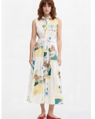 DESIGUAL φόρεμα σεμιζιέ αμάνικο VEST_COLLE Anerio