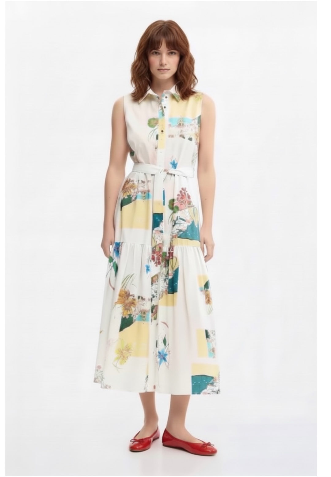 DESIGUAL φόρεμα σεμιζιέ αμάνικο VEST_COLLE Anerio