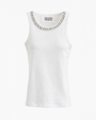 Silvian Heach Αμάνικη Μπλούζα Zojin λευκή Anerio