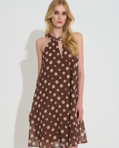 Dejavu Μίνι Φόρεμα με Πουά και Halter Neck Anerio