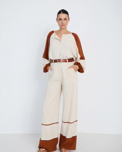 Skatie Παντελόνα από Λινό και Βισκόζι Anerio