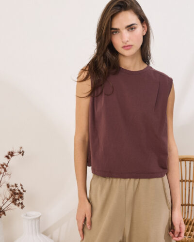 Namaste FAELIS Μπλούζα αμάνικη με πιέτες στους ώμους Anerio