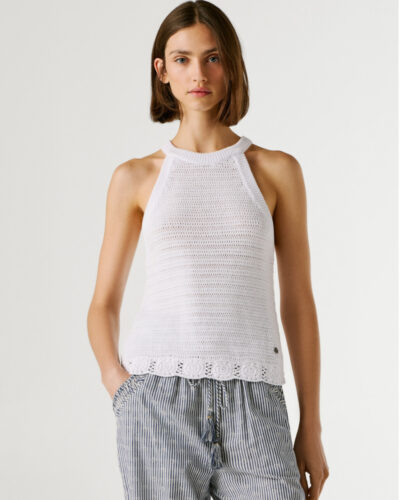 Pepe Jeans πλεκτό Τοπ με Halter λαιμοκοψη Kinahw Anerio