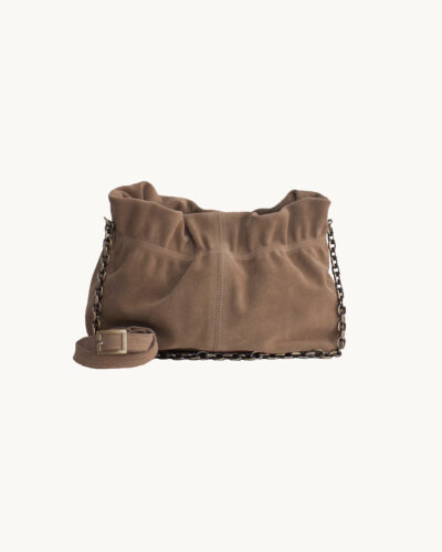 Bonendis Δερμάτινη Τσάντα Nefeli Pouch in Mocca Suede Anerio