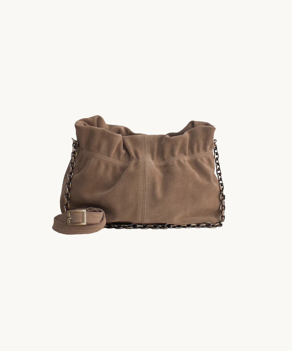 Bonendis Δερμάτινη Τσάντα Nefeli Pouch in Mocca Suede Anerio