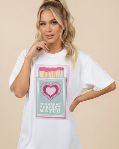 Deja Vu Unitee Oversized T-shirt με Στάμπα “Perfect Match” Anerio