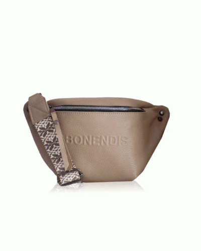Bonendis Venus Δερμάτινο belt bag Taupe Anerio