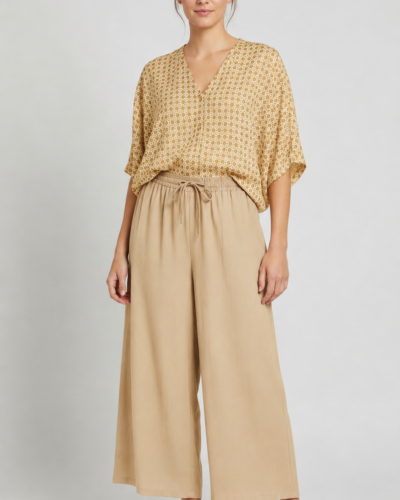 Greek Archaic Kori Παντελόνα Λινό Beige