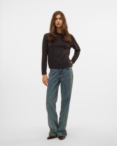 Vero Moda VMDOFFY Πουλόβερ καφέ Anerio