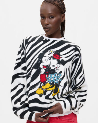 Desigual Πουλόβερ με ρίγες Jers_hug_Mickey Anerio
