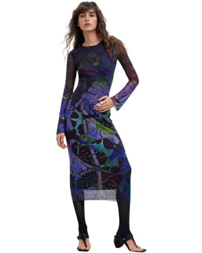 Desigual midi Φόρεμα μακρυμάνικο Vest Leafs Anerio