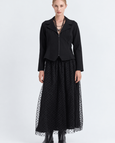 Namaste BELEN Φούστα midi layered με διάφανο πουά τούλι Anerio