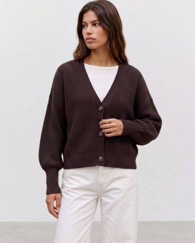 Vero Moda VMLEA Ζακέτα πλεκτή καφέ Anerio