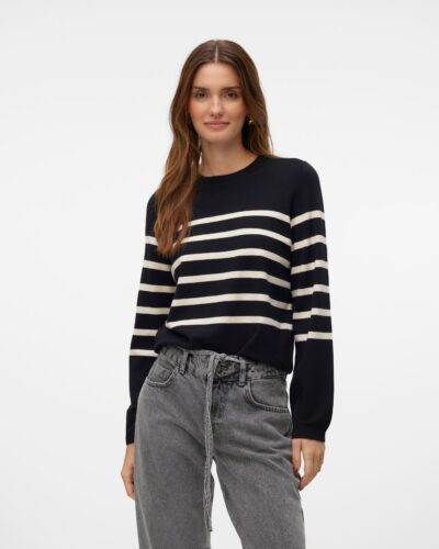 Vero Moda VMSABA Πουλόβερ ριγέ Μαύρο Anerio